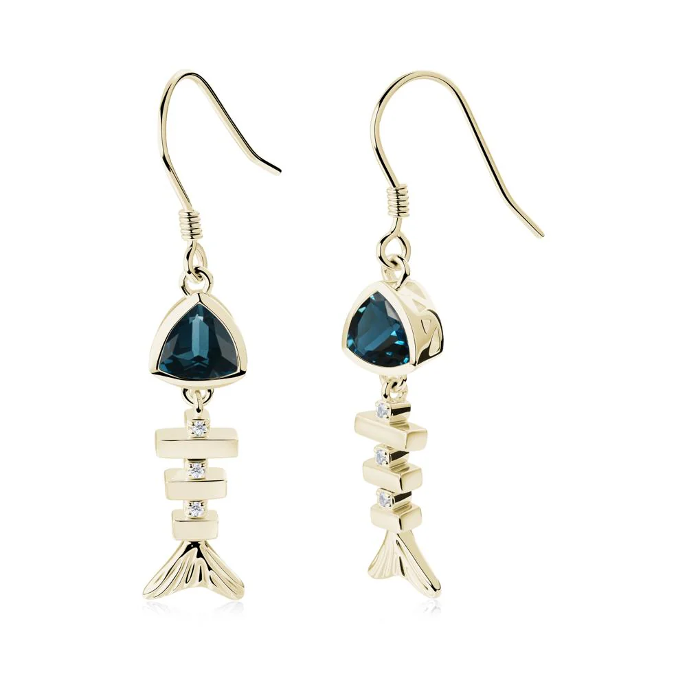 Motion Fishbone London Blue Topaz French Hook Earrings - Image 3