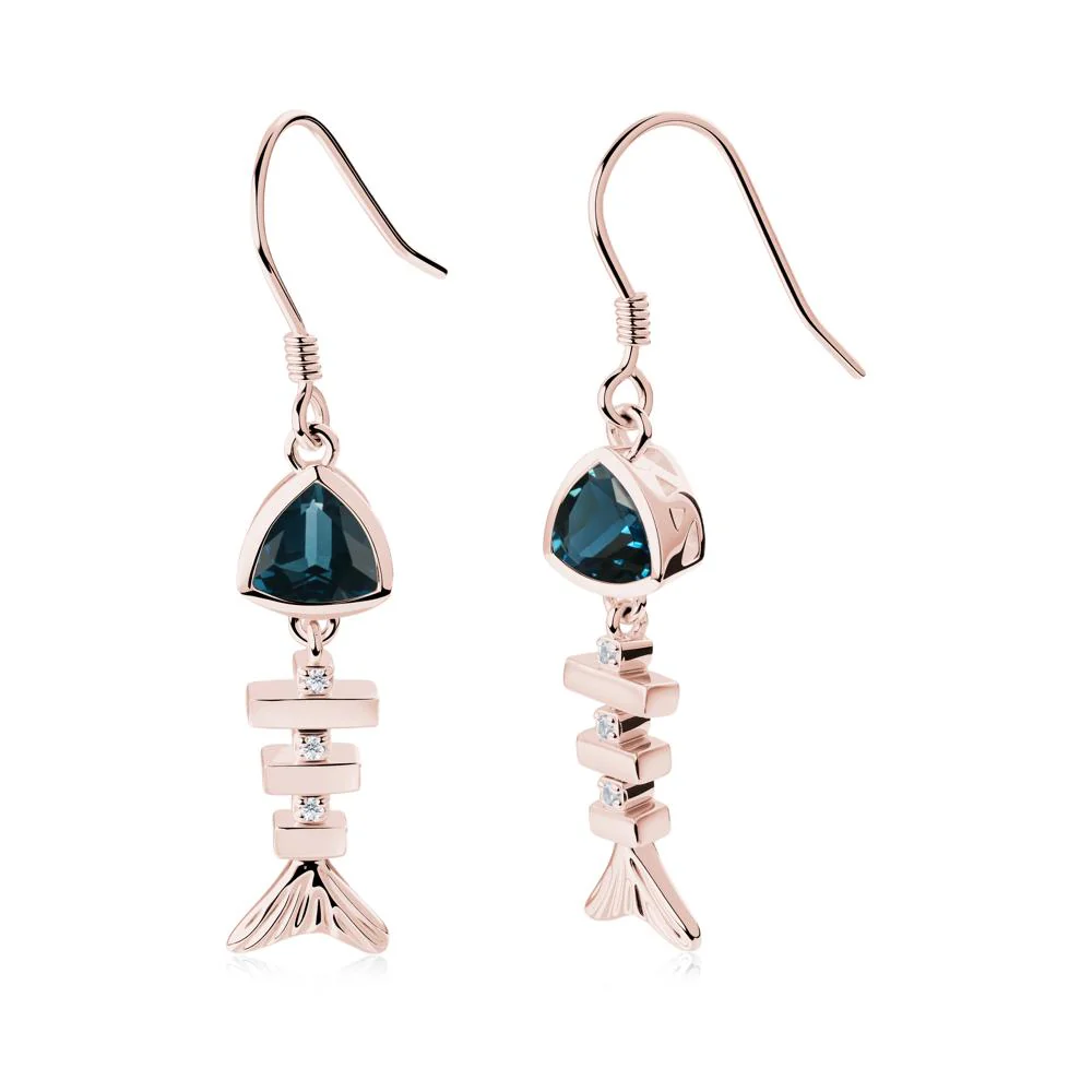 Motion Fishbone London Blue Topaz French Hook Earrings - Image 5