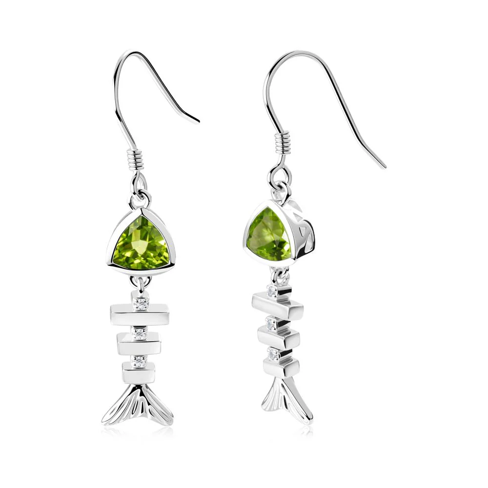Motion Fishbone Peridot French Hook Earrings - Image 2