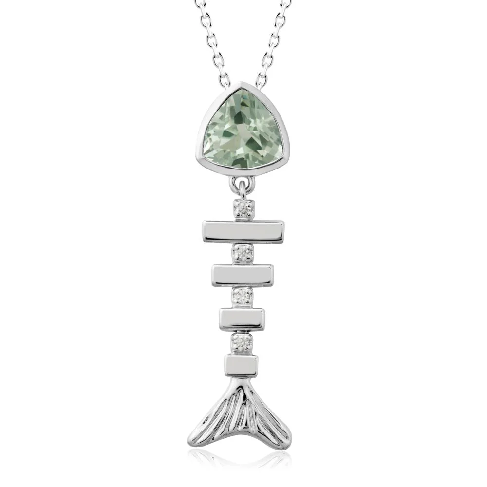 Movable Fishbone Green Amethyst Necklace - Image 2