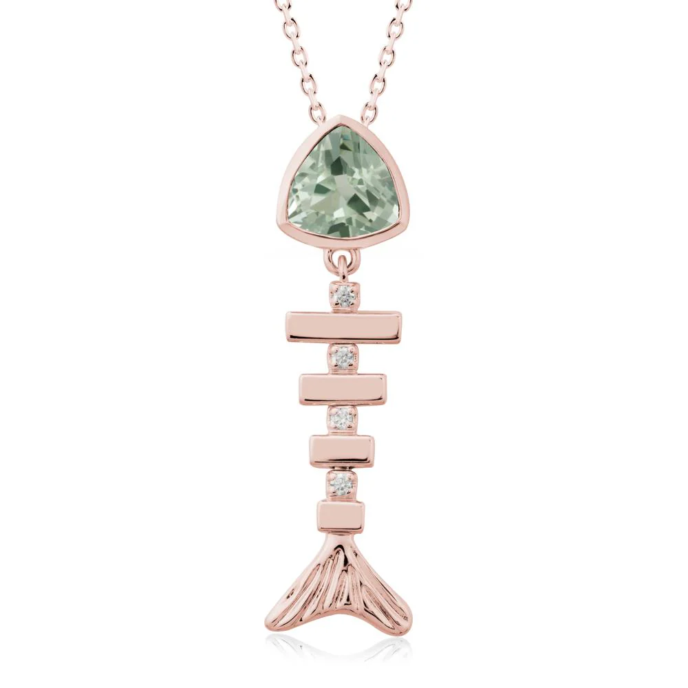 Movable Fishbone Green Amethyst Necklace - Image 4