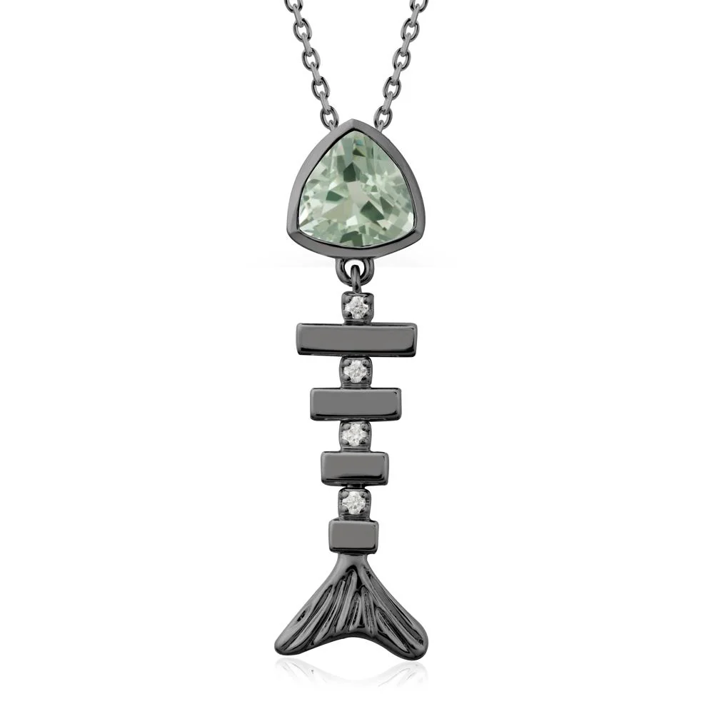 Movable Fishbone Green Amethyst Necklace - Image 7