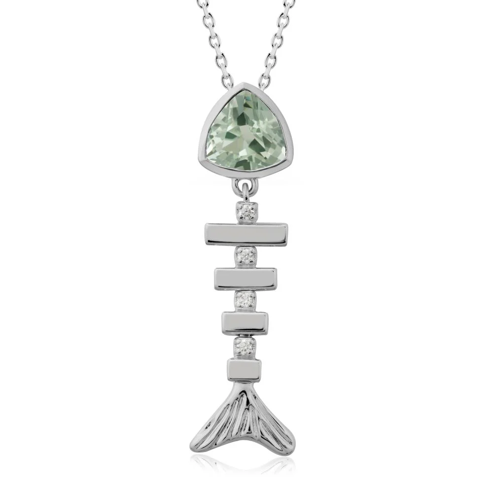 Movable Fishbone Green Amethyst Necklace - Image 8