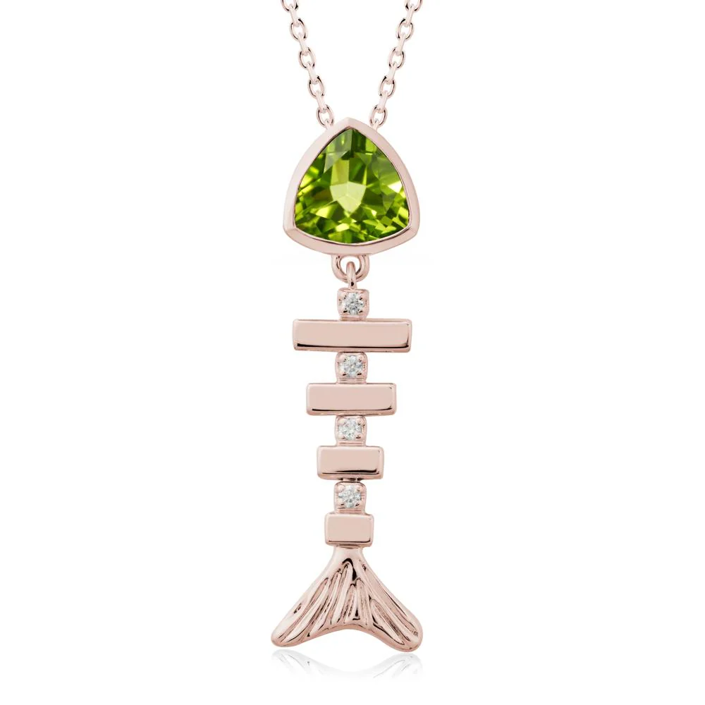 Movable Fishbone Peridot Necklace - Image 2