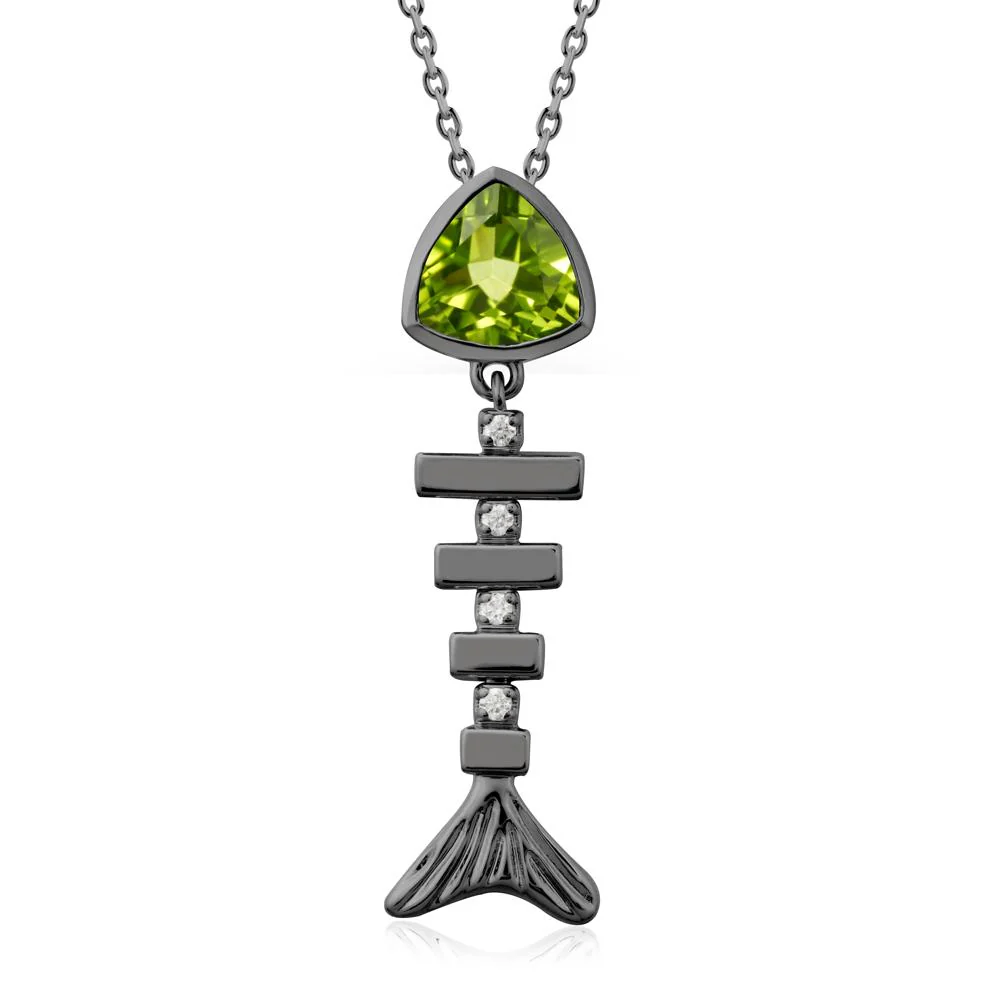 Movable Fishbone Peridot Necklace - Image 7