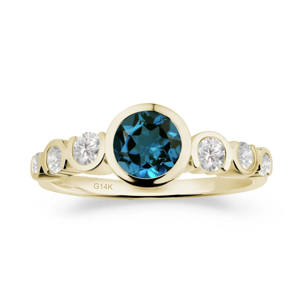 Multi Round Cut London Blue Topaz Ring - Image 3