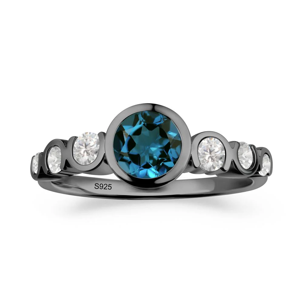 Multi Round Cut London Blue Topaz Ring - Image 9