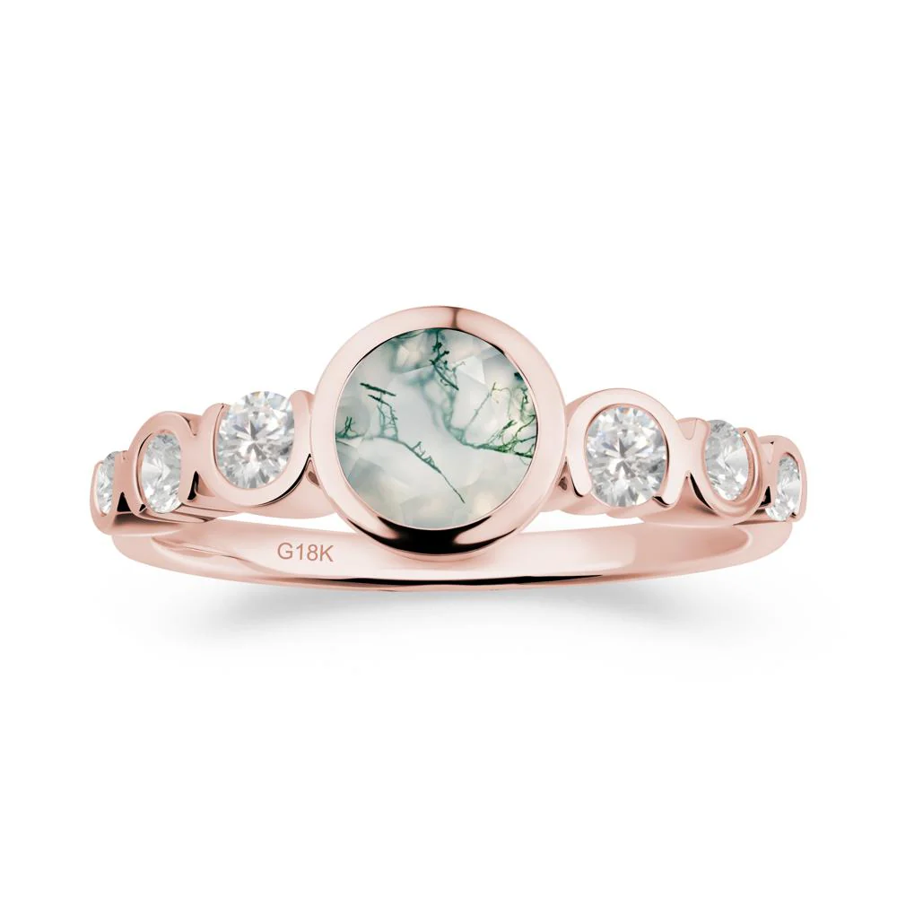 Multi Round Cut Moss Agate Ring - Image 2