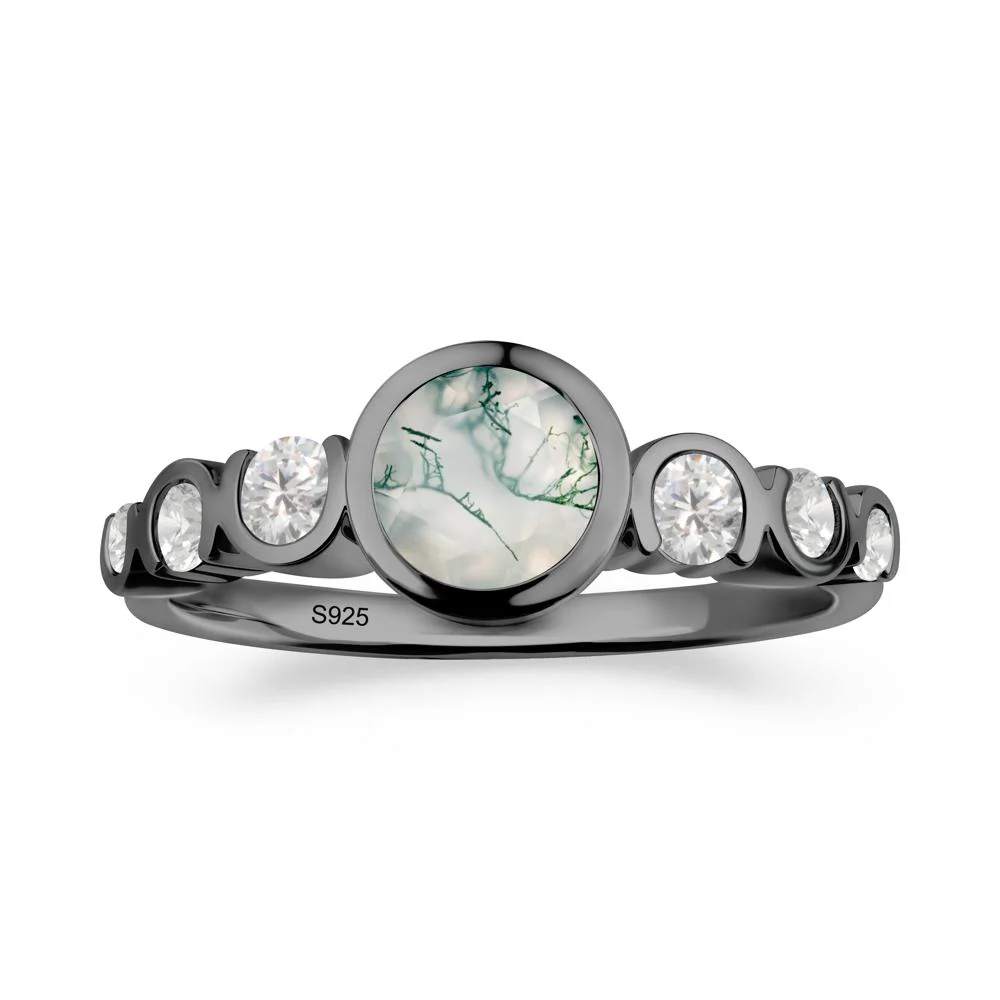 Multi Round Cut Moss Agate Ring - Image 5