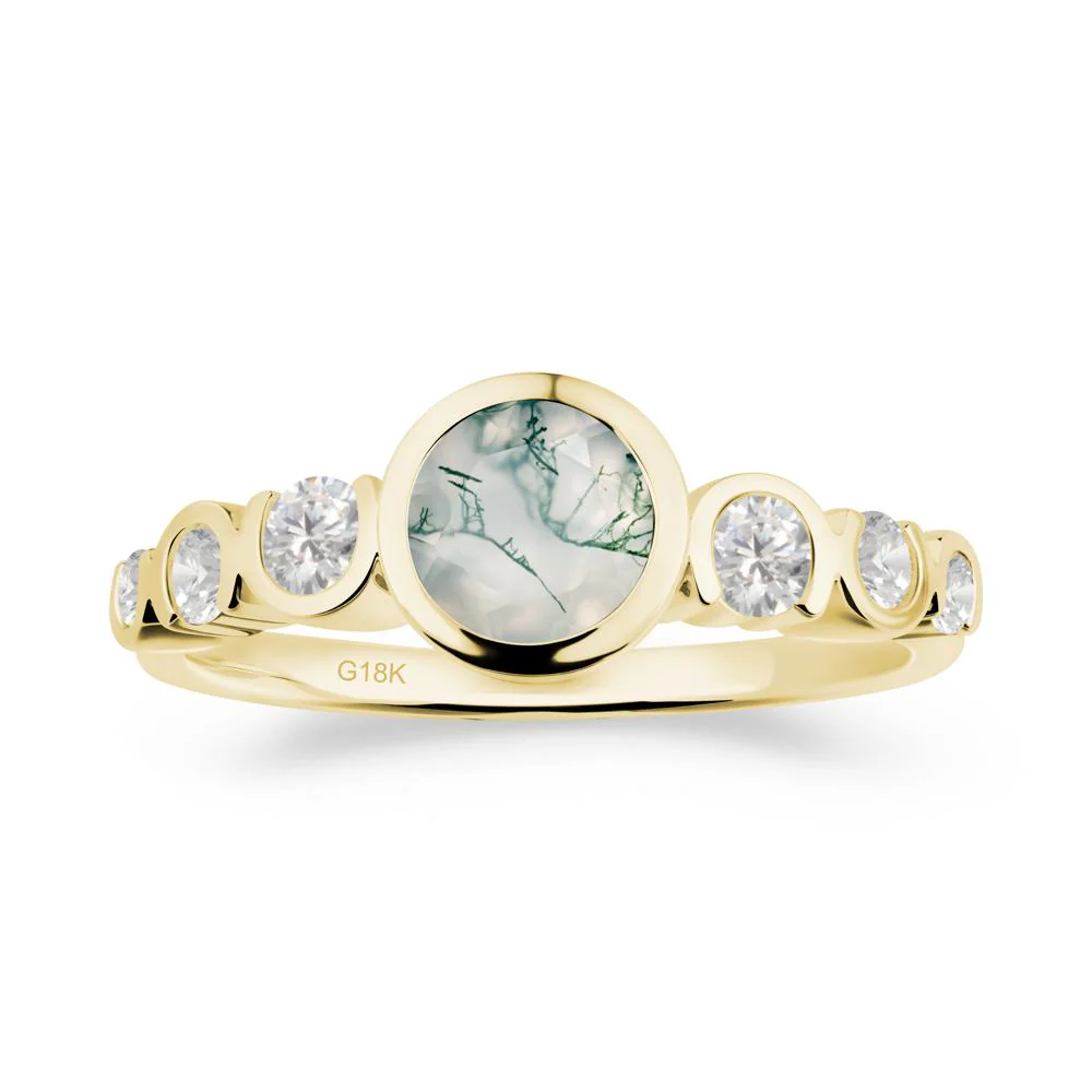 Multi Round Cut Moss Agate Ring - Image 7