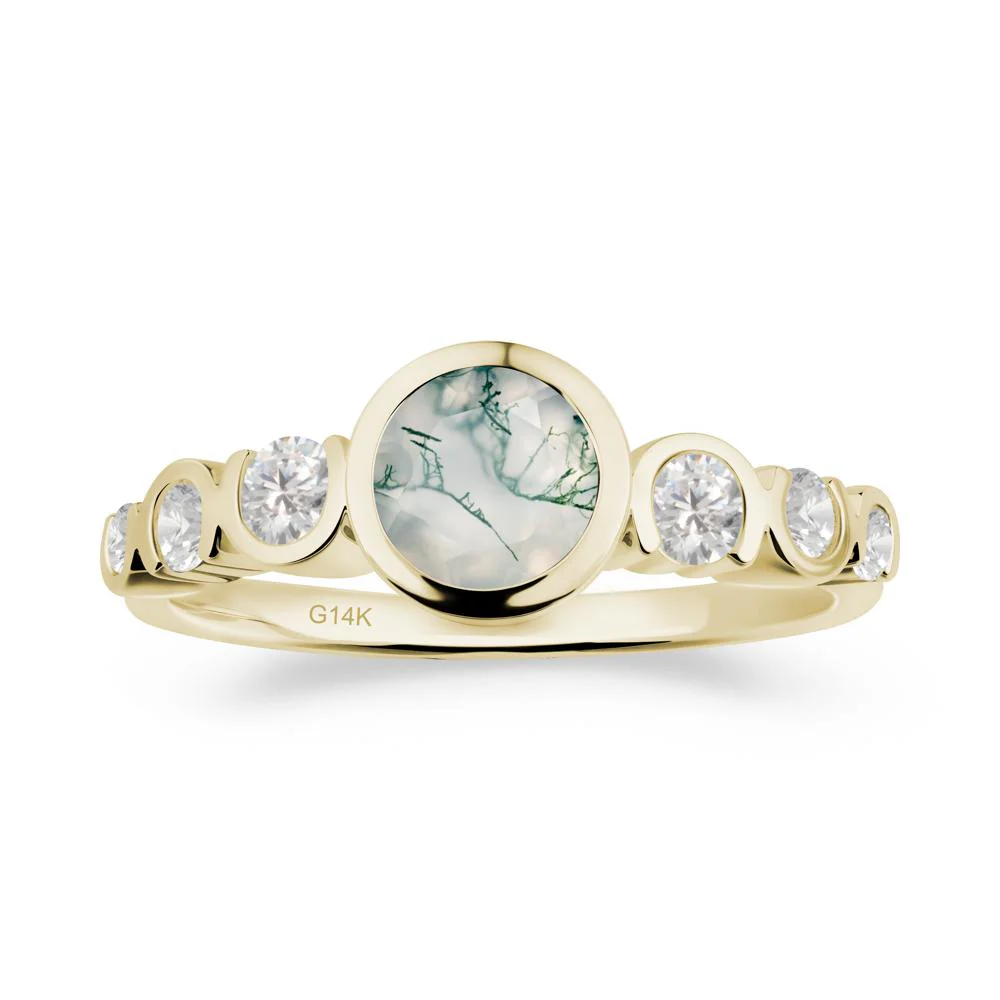 Multi Round Cut Moss Agate Ring - Image 8