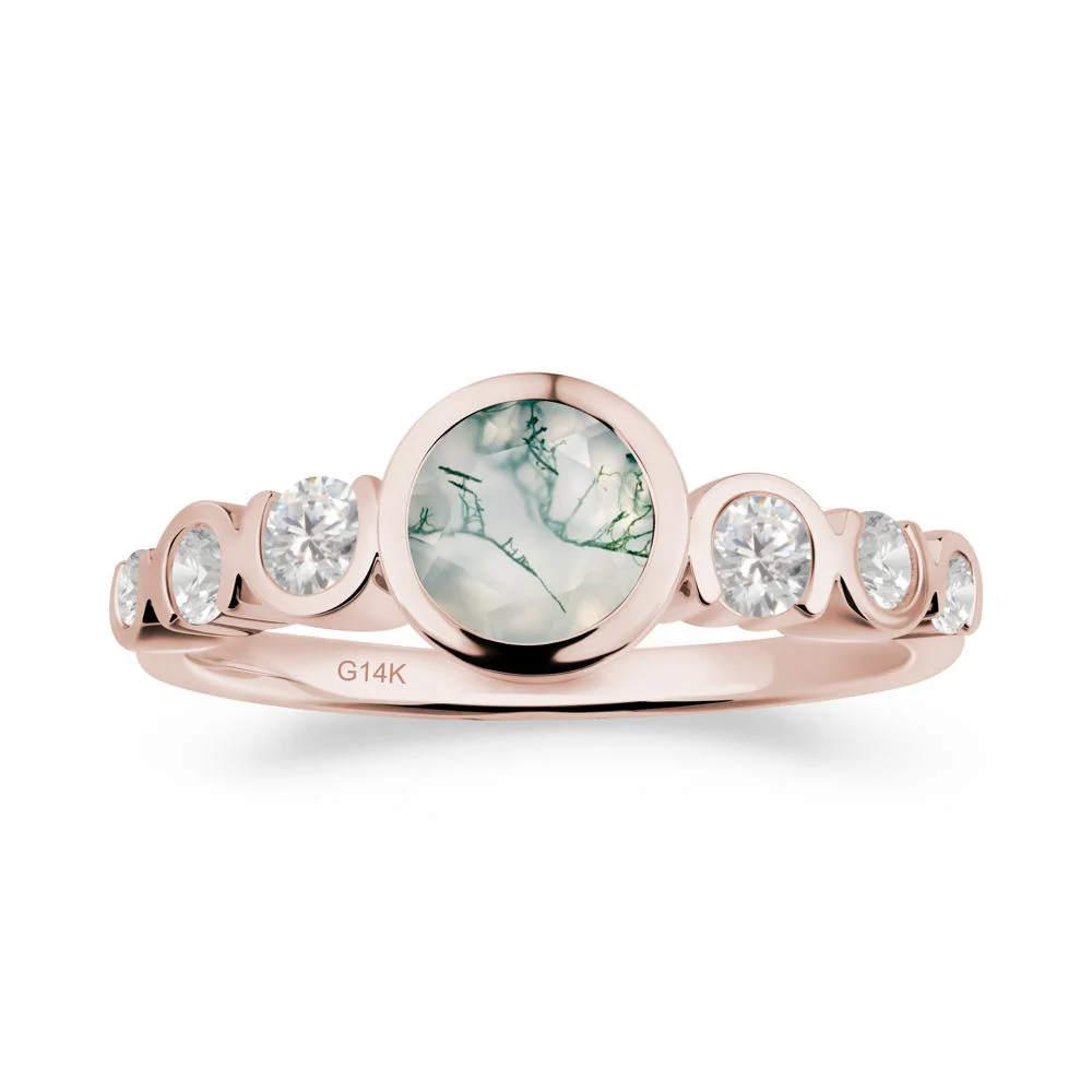 Multi Round Cut Moss Agate Ring - Image 9