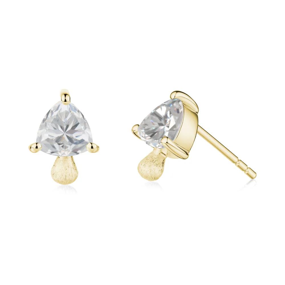 Mushroom Trillion Cut Cubic Zirconia Stud Earrings - Image 8
