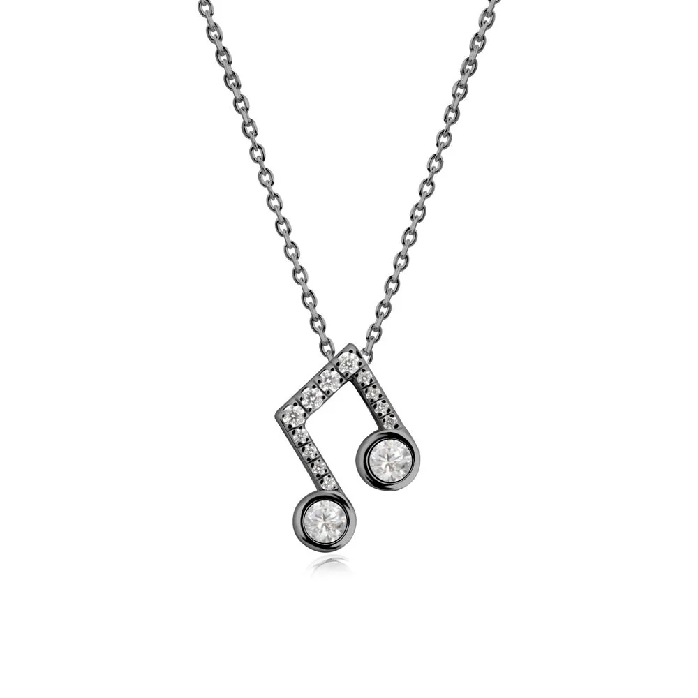 Musical Note Inspired Cubic Zirconia Pendant