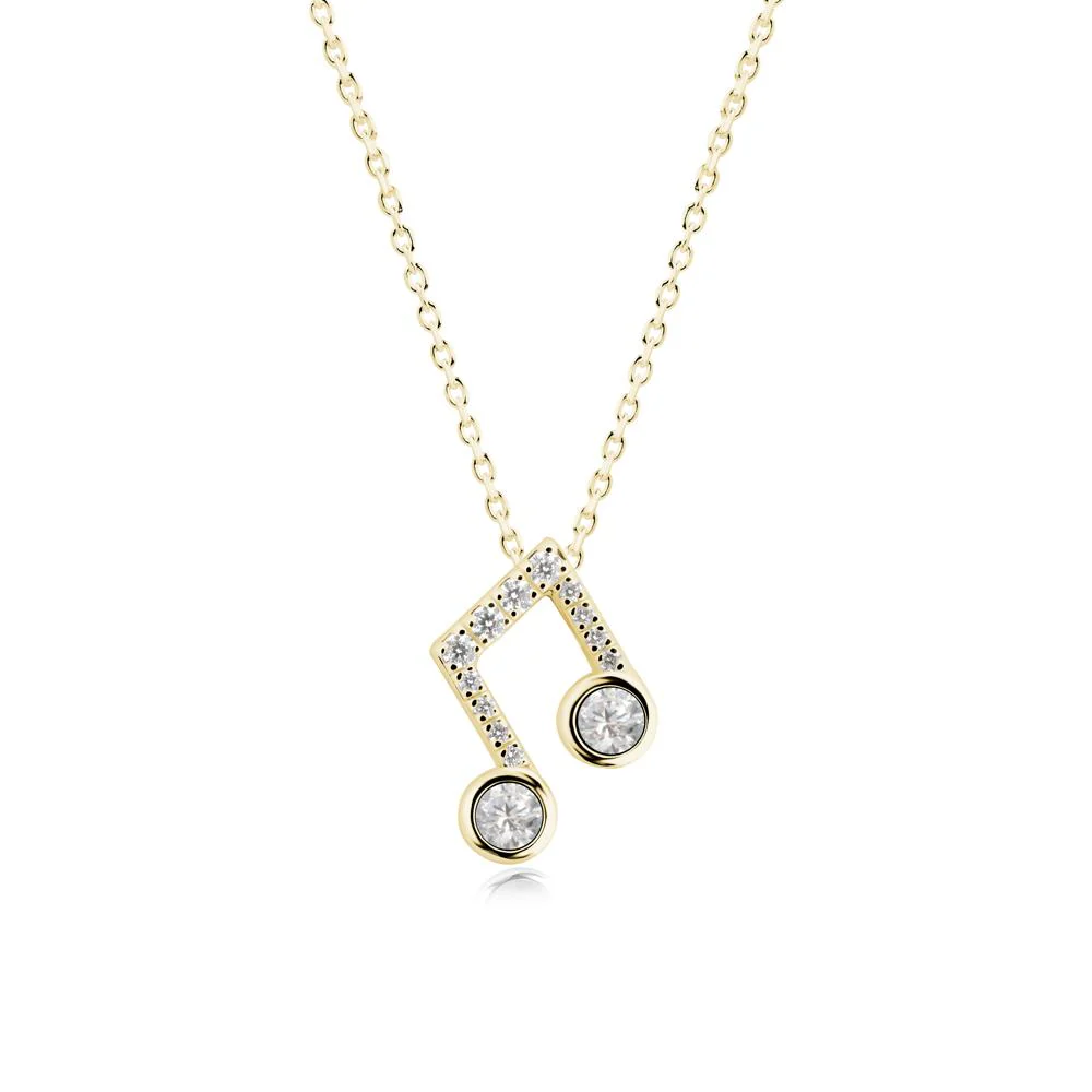Musical Note Inspired Cubic Zirconia Pendant - Image 3