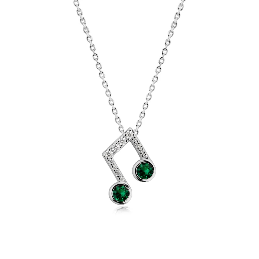 Musical Note Inspired Emerald Pendant