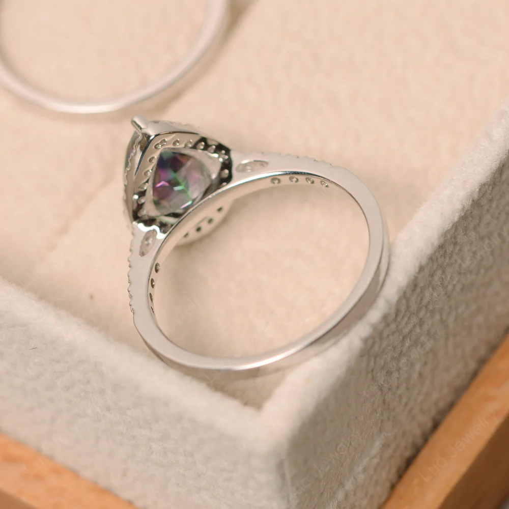 Pear Shaped Mystic Topaz Bridal Set Rings - Image 4