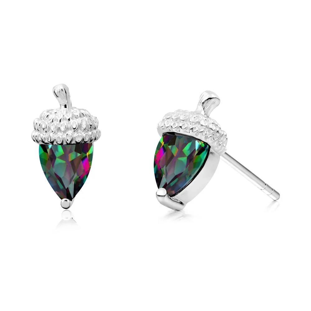 Mystic Topaz Acorn Earrings - Image 9