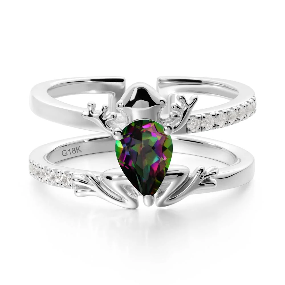 Mystic Topaz Frog Double Band Ring - Image 6