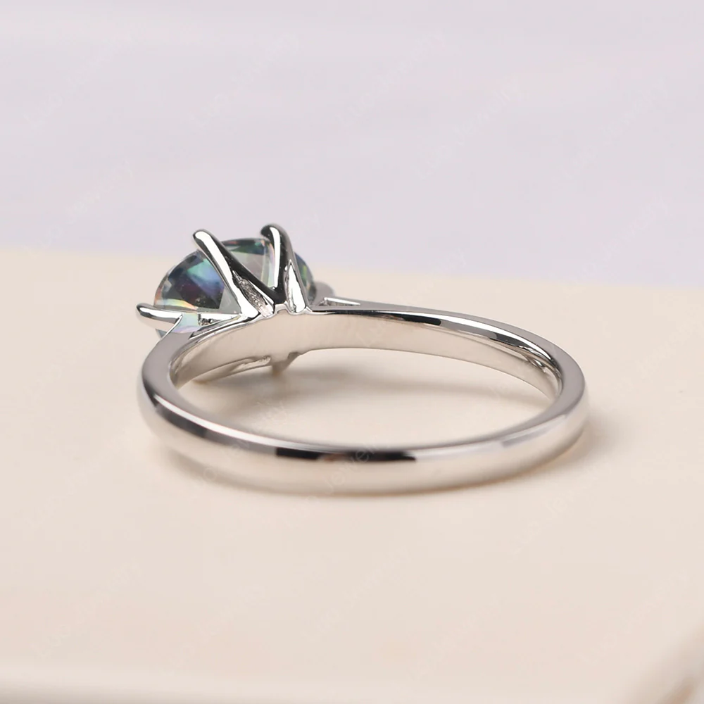 Mystic Topaz Claw Prong Engagement Ring - Image 3