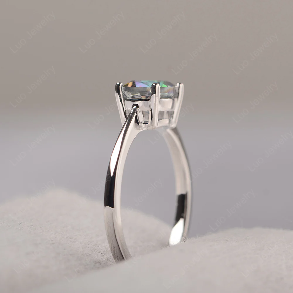 Mystic Topaz Oval Solitaire Engagement Ring - Image 4