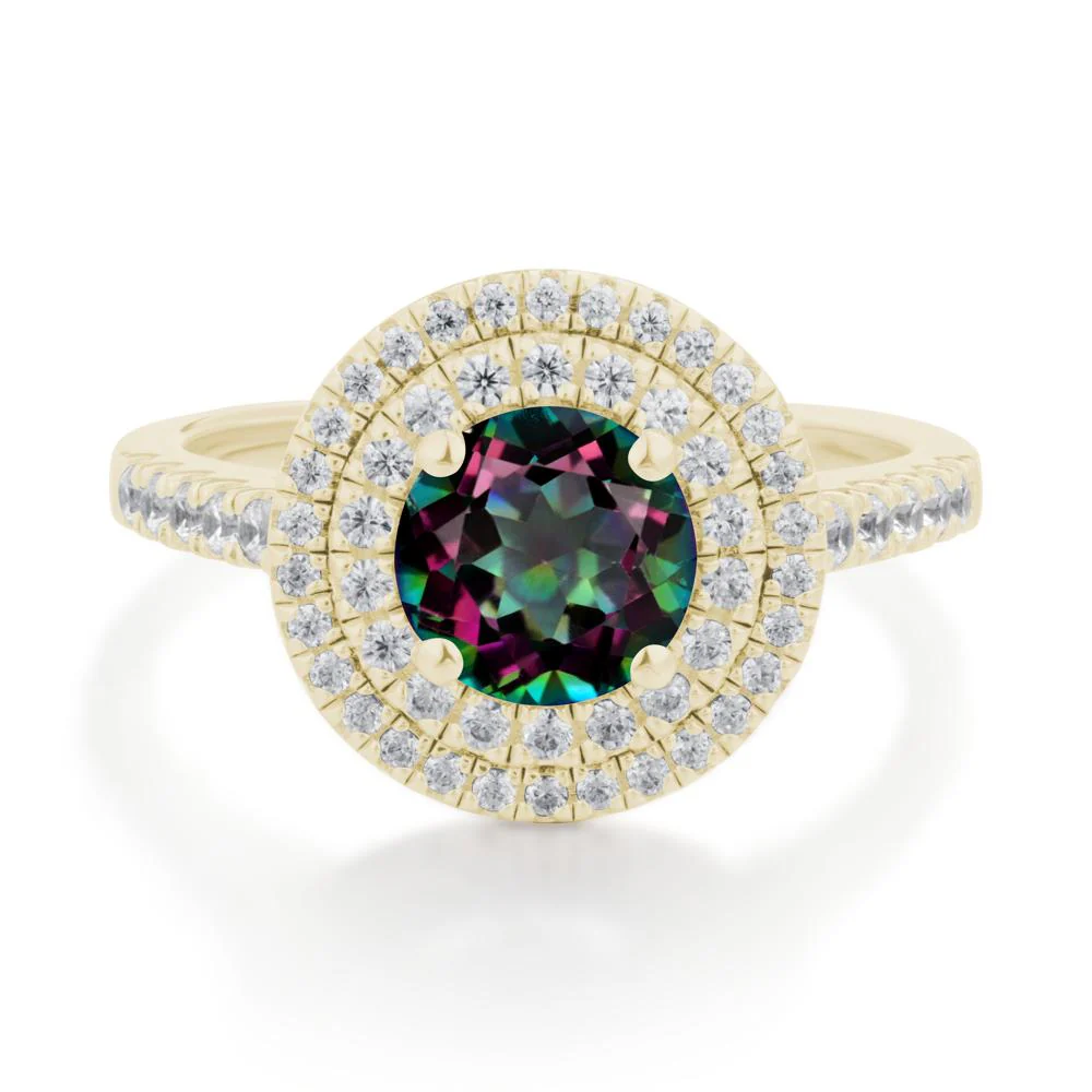 Mystic Topaz Ring Double Halo - Image 4
