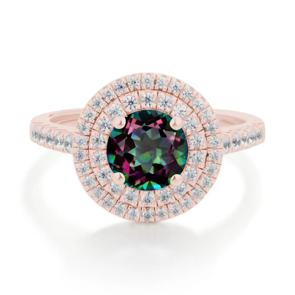 Mystic Topaz Ring Double Halo - Image 8