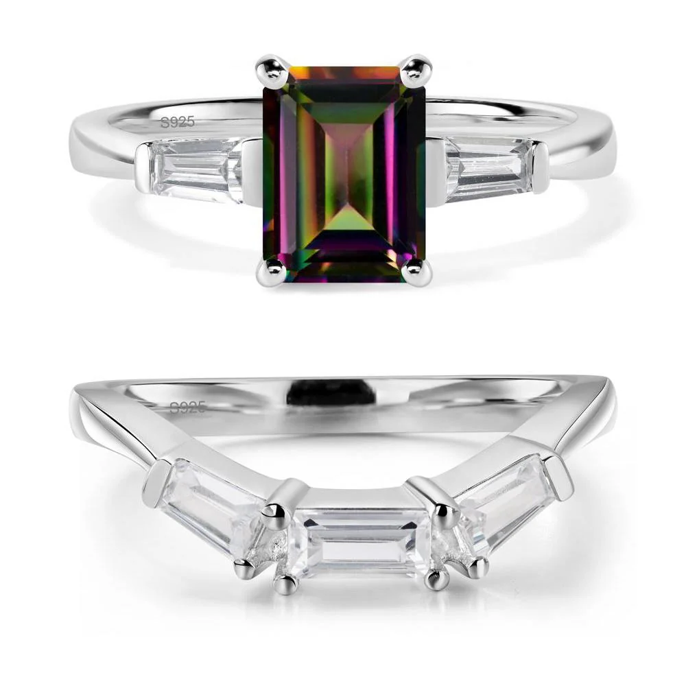 Mystic Topaz Emerald Cut Baguette Ring - Image 27