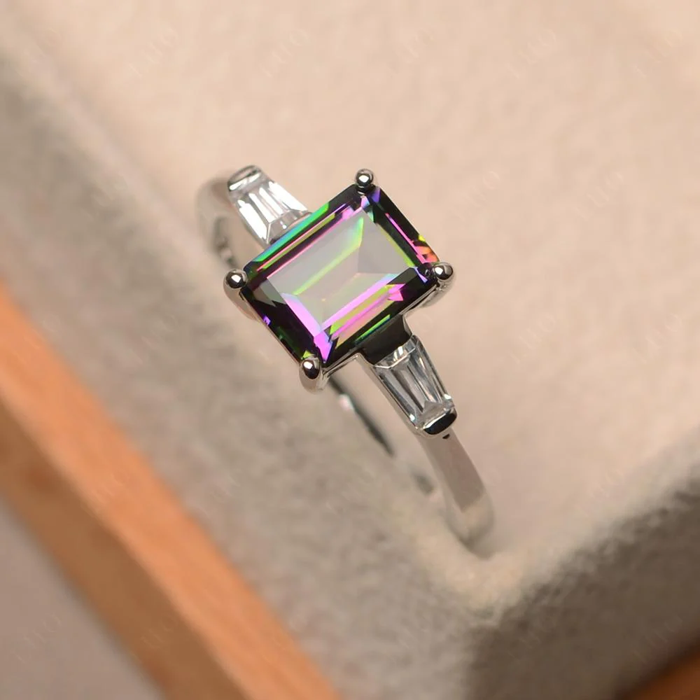 Mystic Topaz Emerald Cut Baguette Ring - Image 29