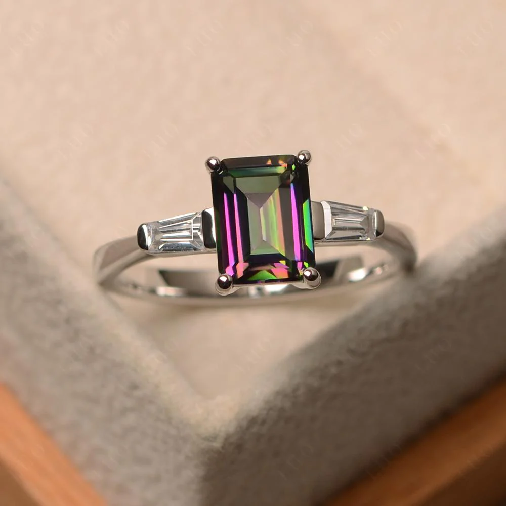 Mystic Topaz Emerald Cut Baguette Ring - Image 30