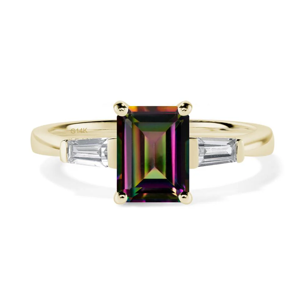 Mystic Topaz Emerald Cut Baguette Ring - Image 4