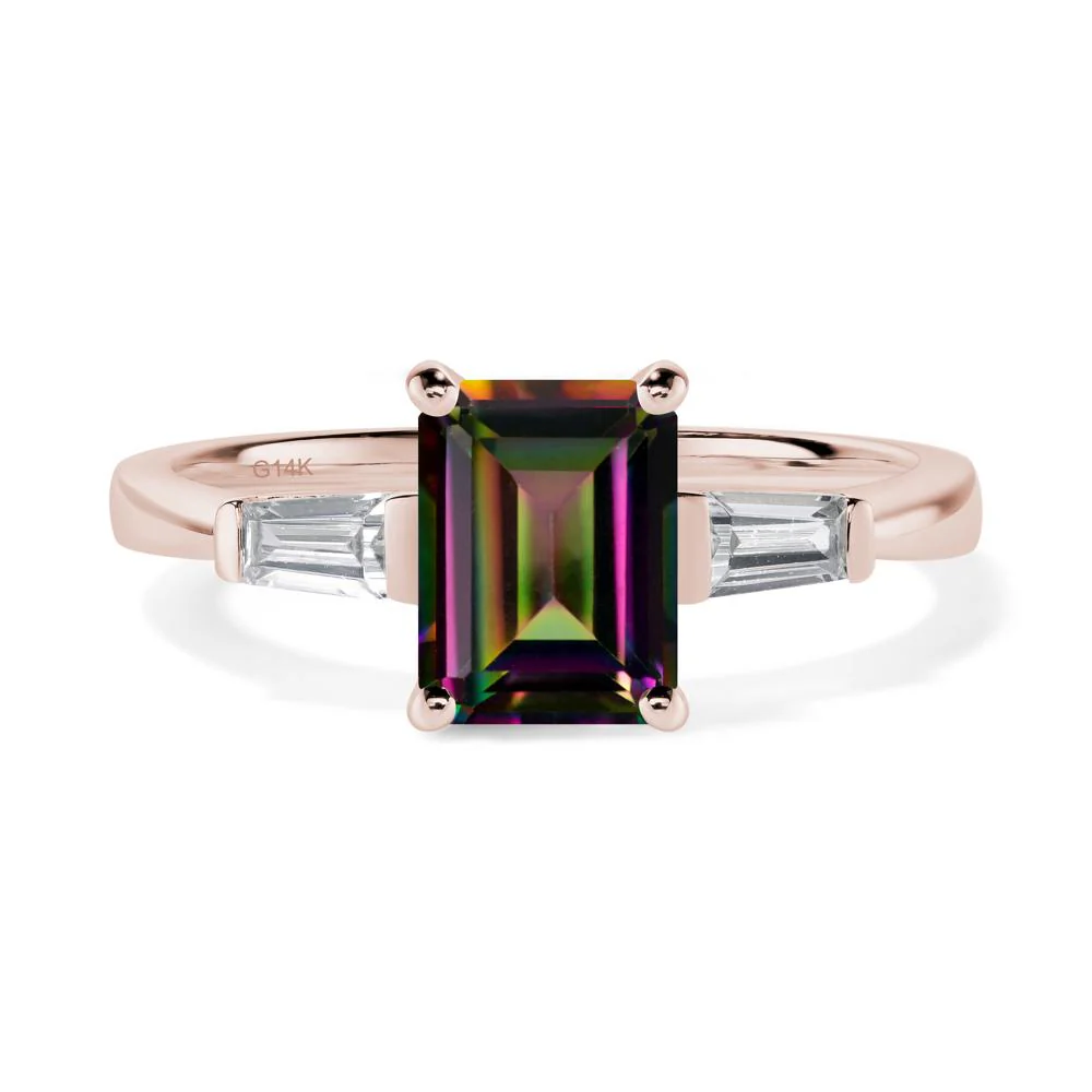 Mystic Topaz Emerald Cut Baguette Ring - Image 5