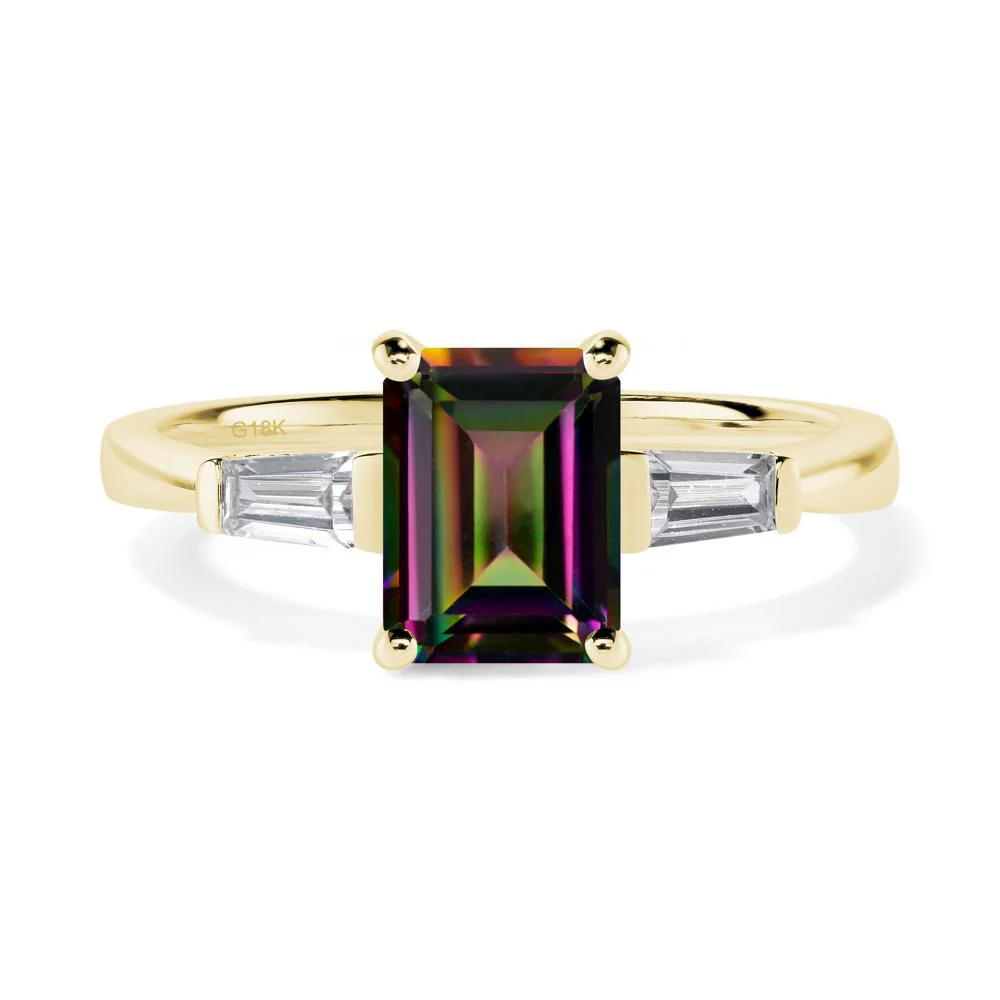Mystic Topaz Emerald Cut Baguette Ring - Image 7