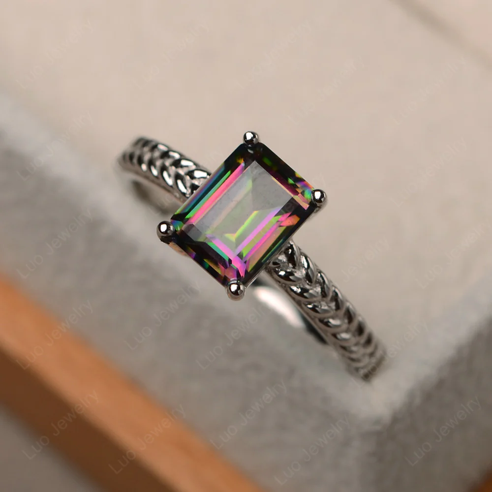 Mystic Topaz Woven Engagement Ring - Image 2