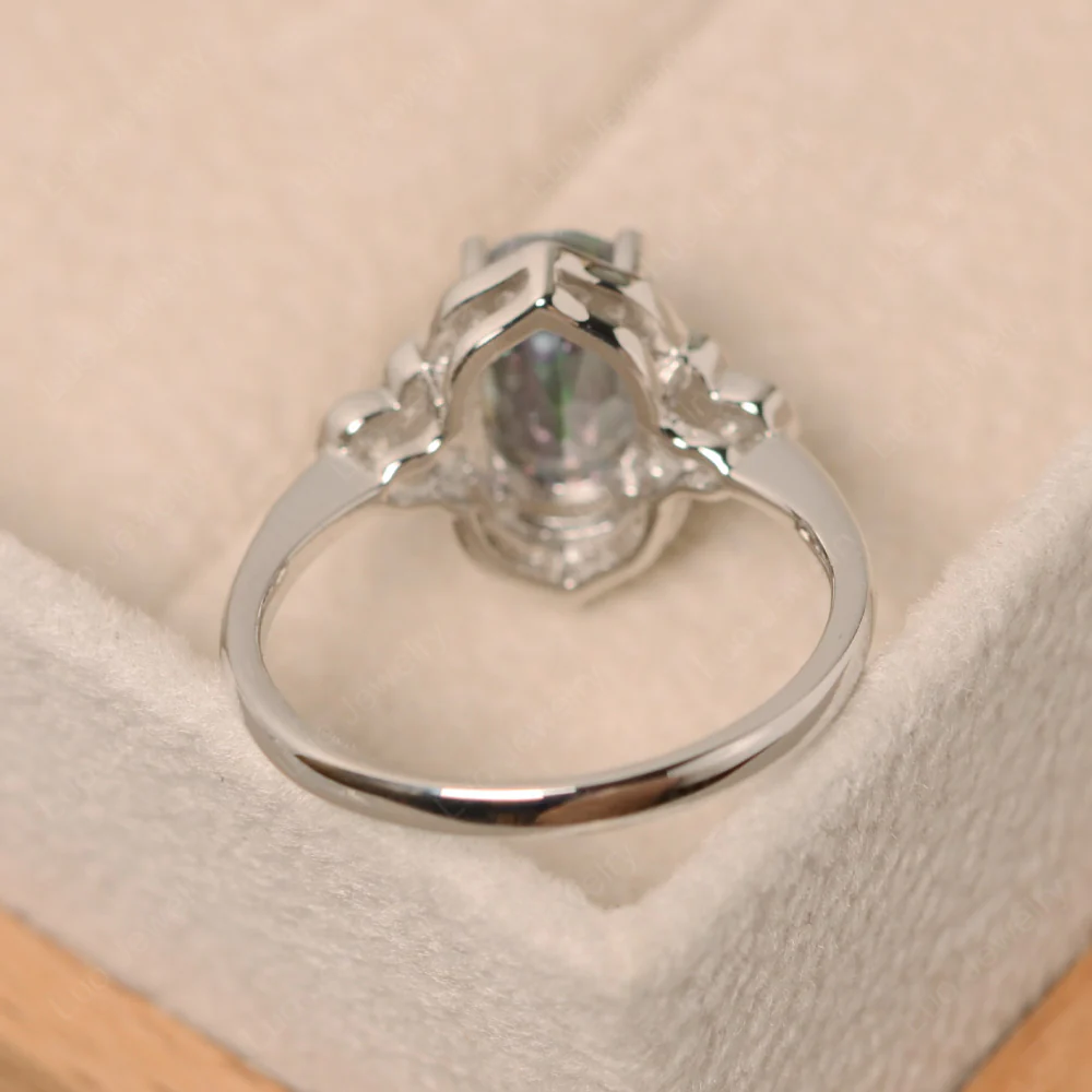 Oval Art Deco Mystic Topaz Engagement Ring - Image 3
