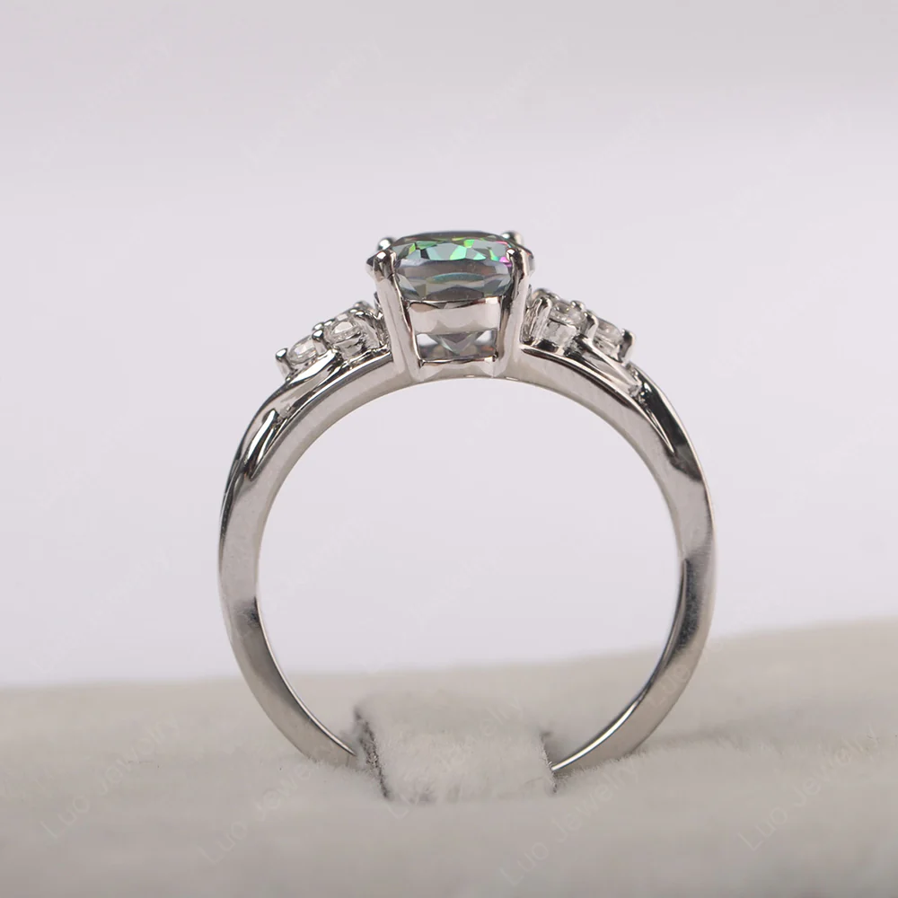 Oval Mystic Topaz Engagement Ring - Image 4