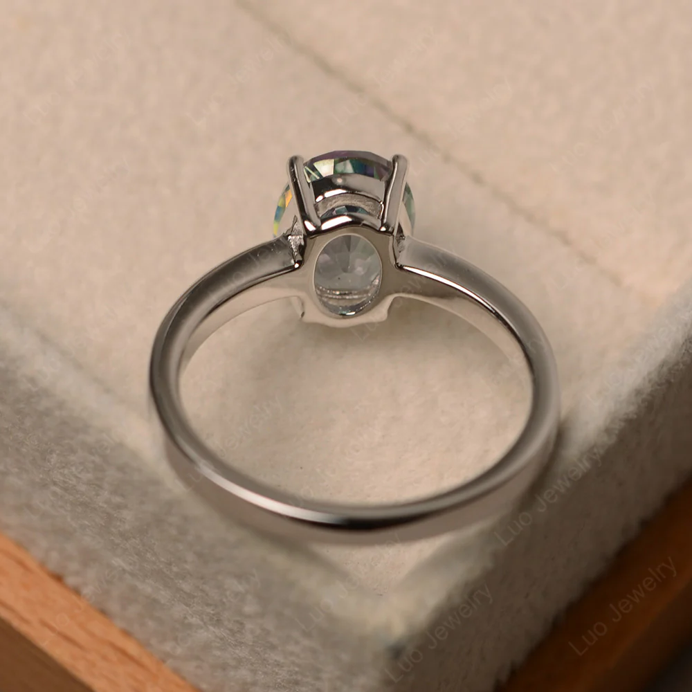 Mystic Topaz Oval Solitaire Ring - Image 3