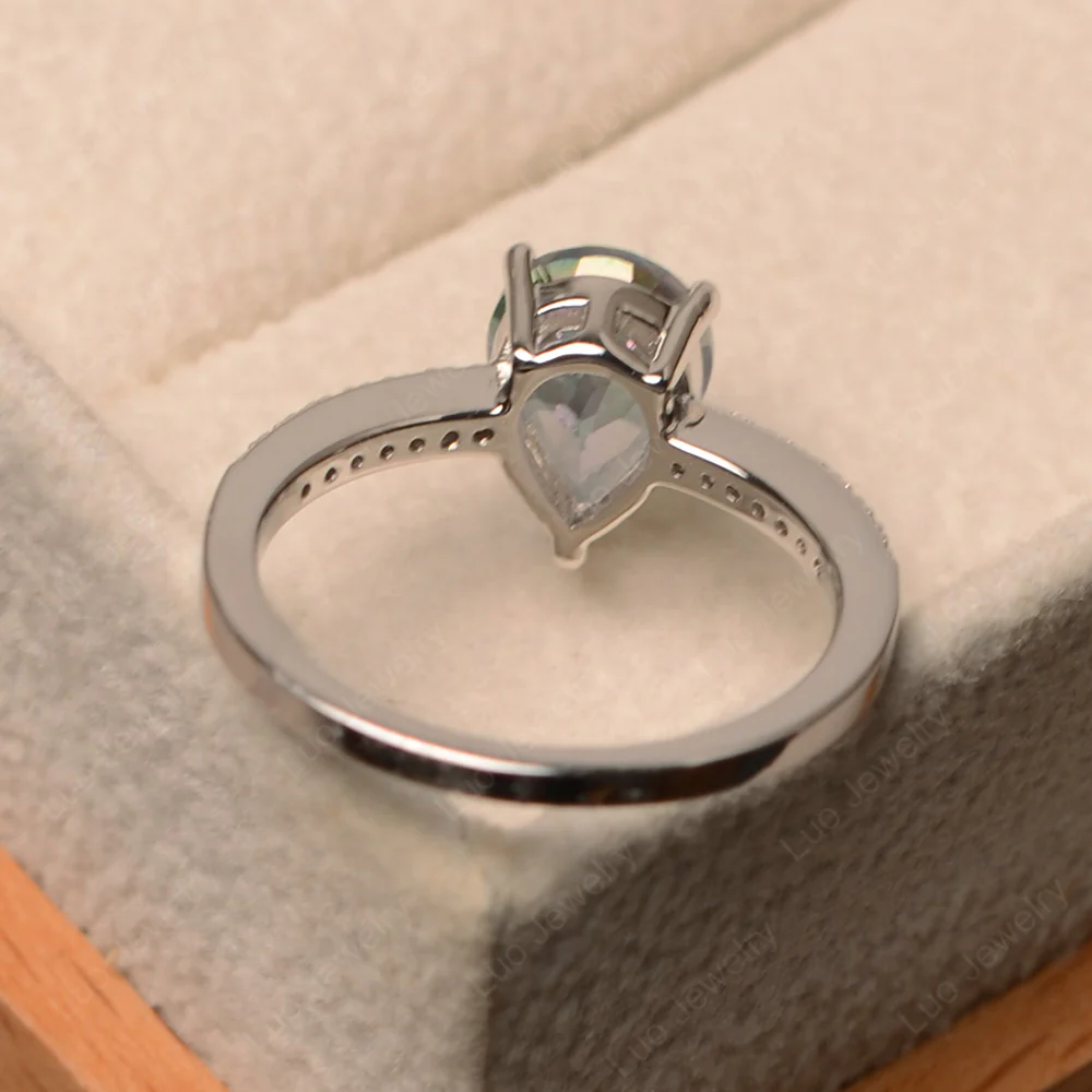 Mystic Topaz Pear Pave Ring - Image 3