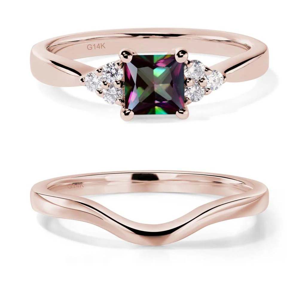Princess Cut Mystic Topaz Petite Ring - Image 11