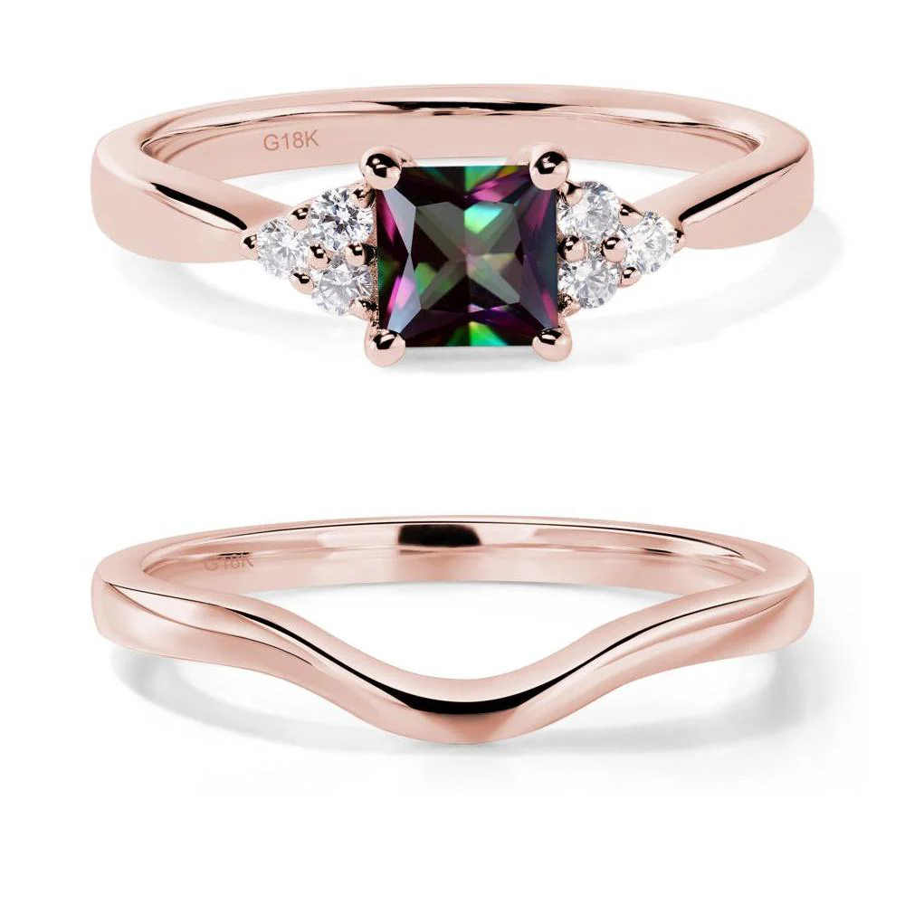 Princess Cut Mystic Topaz Petite Ring - Image 17