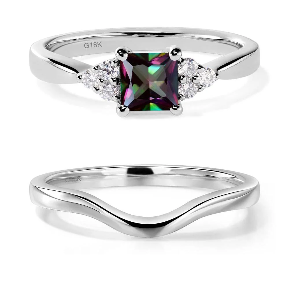 Princess Cut Mystic Topaz Petite Ring - Image 19