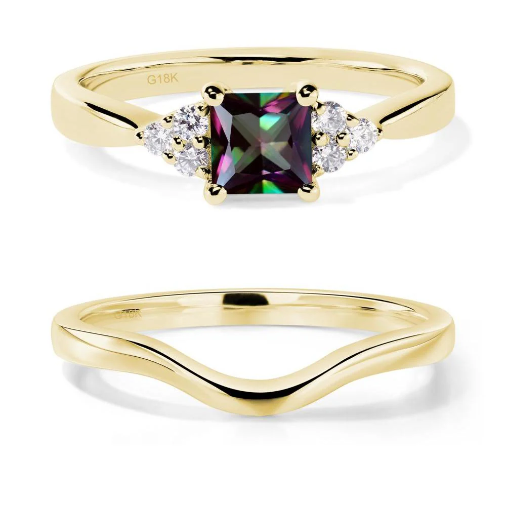 Princess Cut Mystic Topaz Petite Ring - Image 21