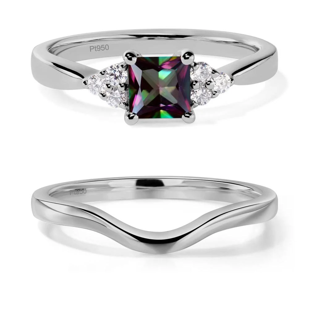 Princess Cut Mystic Topaz Petite Ring - Image 25