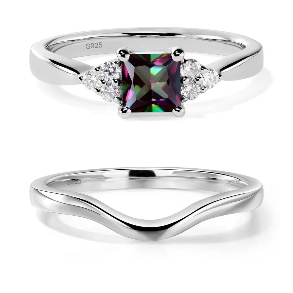 Princess Cut Mystic Topaz Petite Ring - Image 27