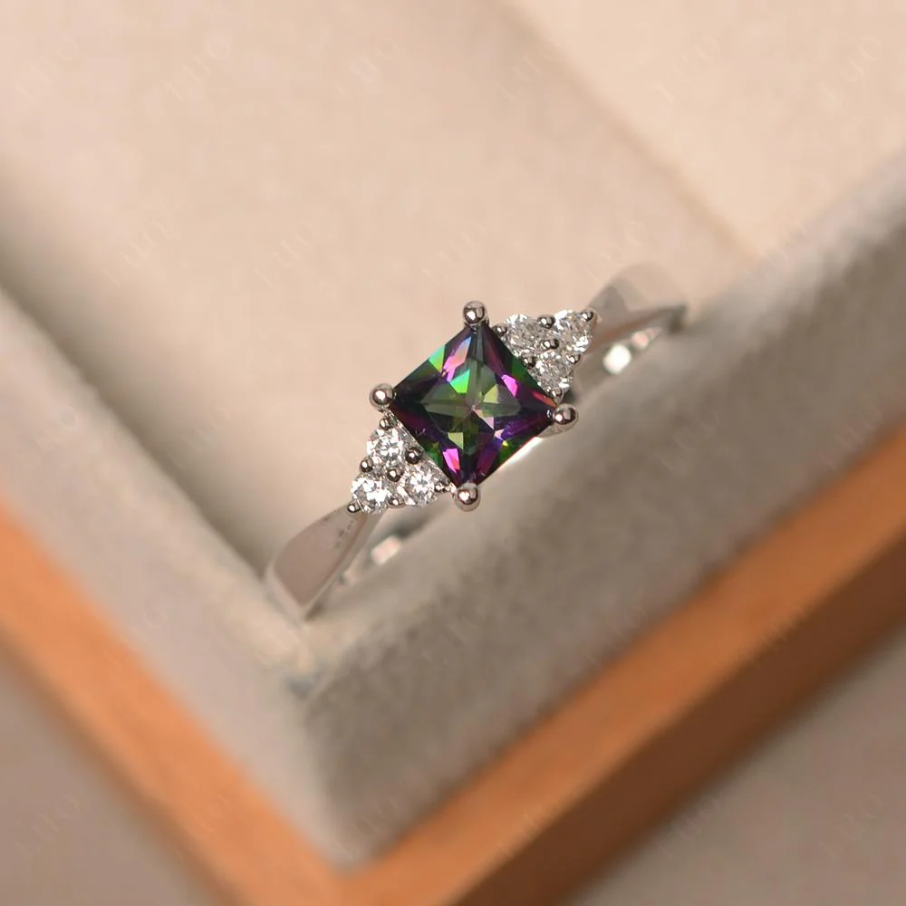 Princess Cut Mystic Topaz Petite Ring - Image 30