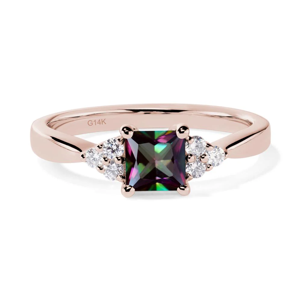 Princess Cut Mystic Topaz Petite Ring - Image 5