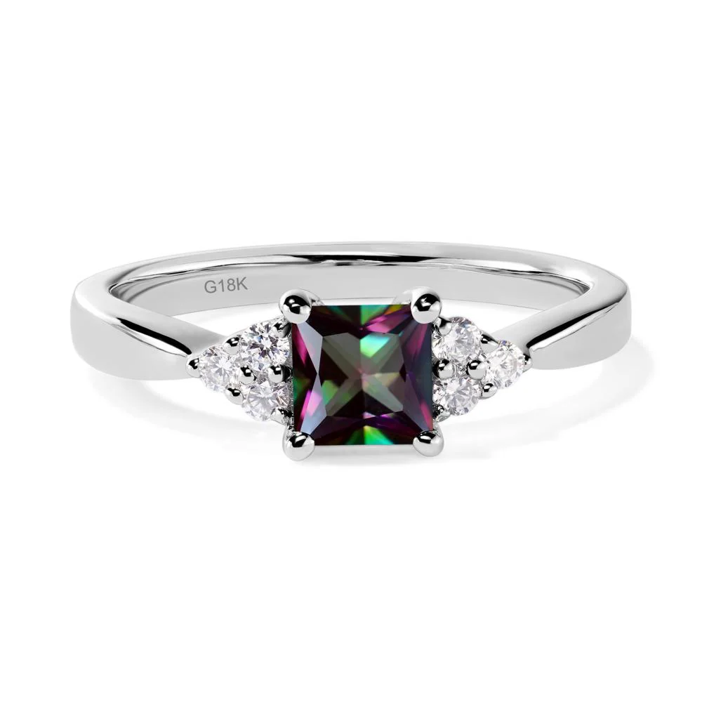 Princess Cut Mystic Topaz Petite Ring - Image 6