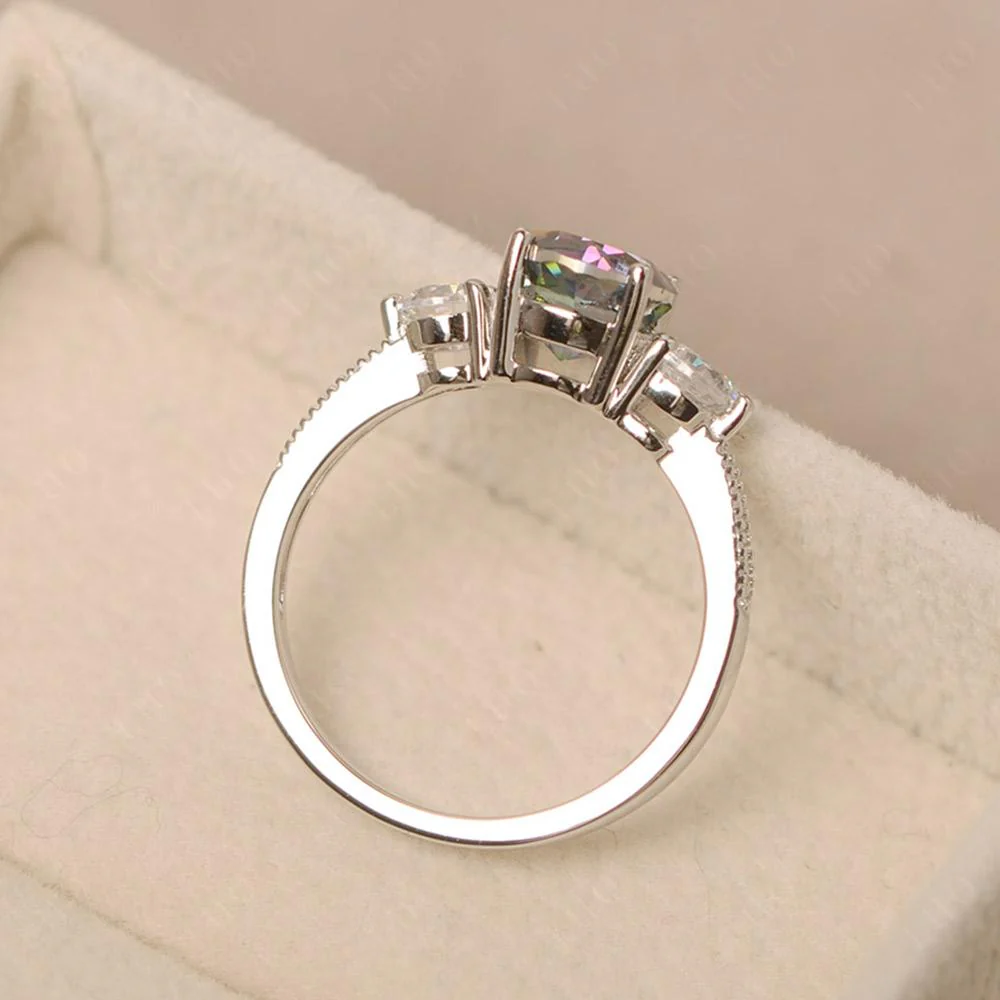 Mystic Topaz 3 Stone Engagement Ring - Image 12