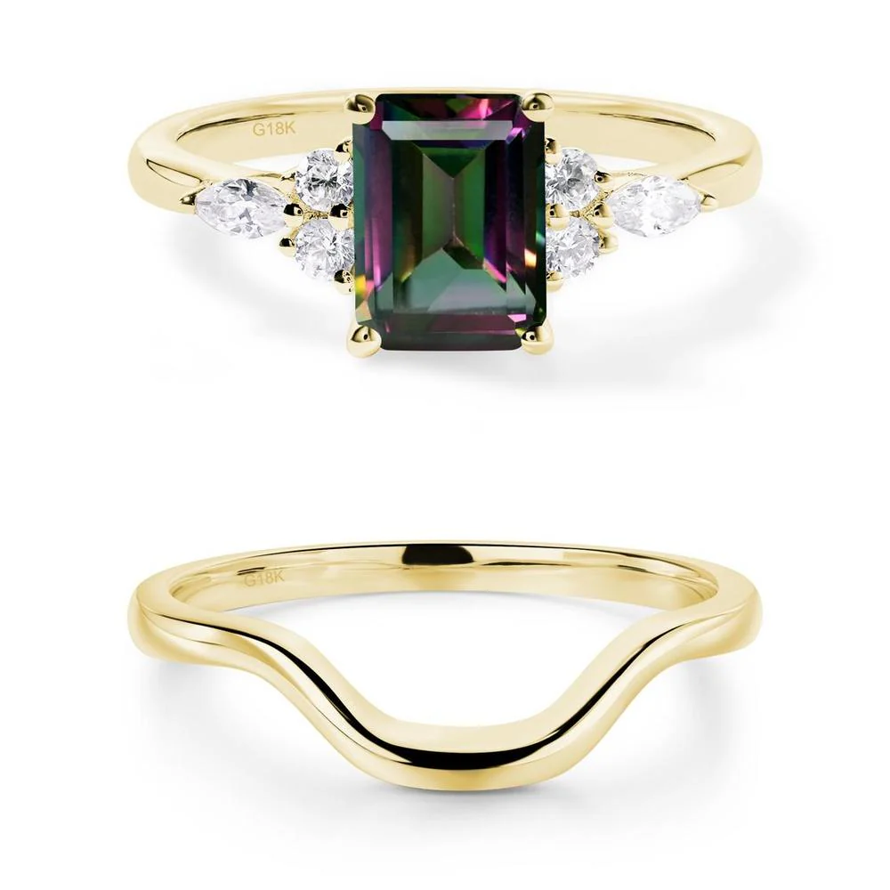 Simple Emerald Cut Mystic Topaz Ring - Image 11