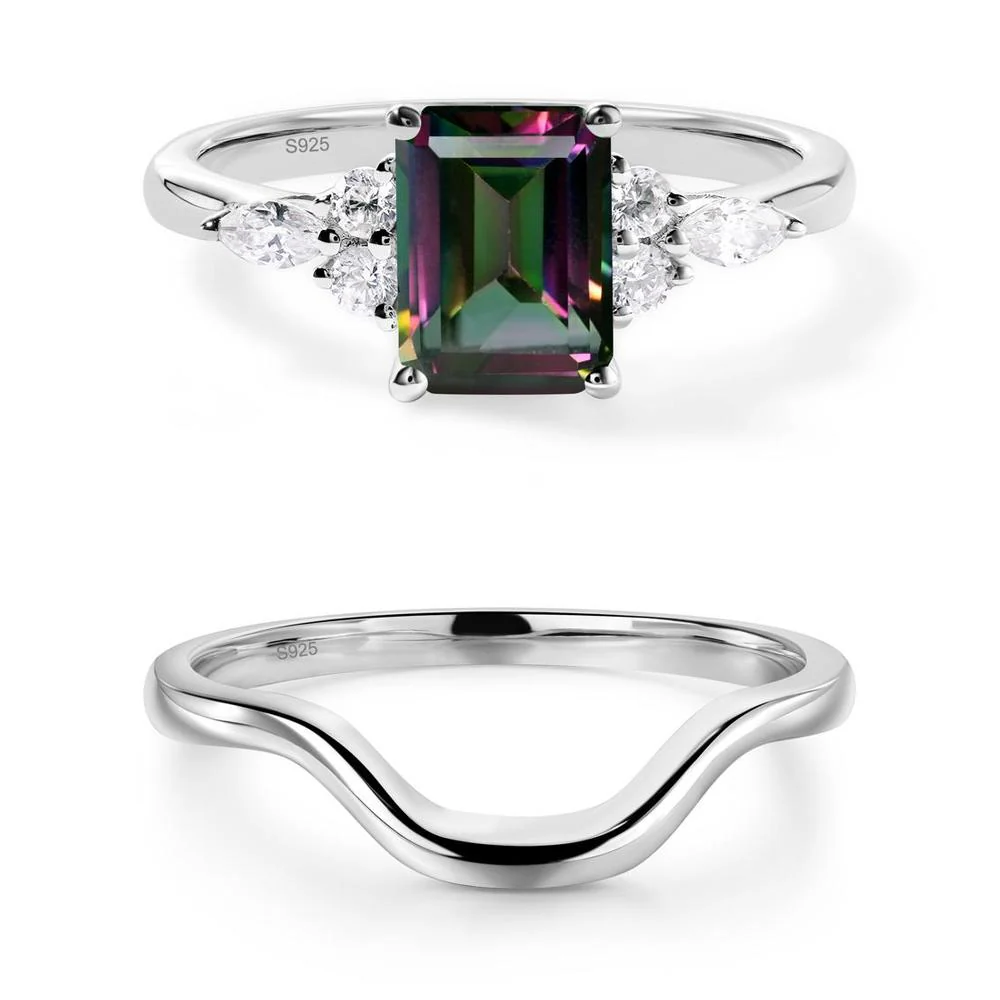 Simple Emerald Cut Mystic Topaz Ring - Image 13